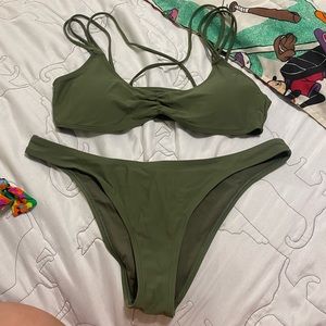 Aerie army green bikini large